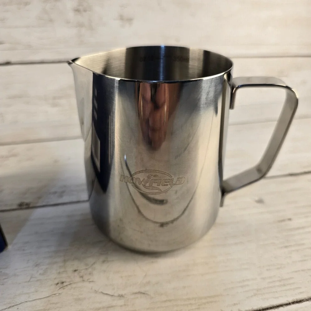NEW Howfield Milk Frothing Pitcher 12oz Stainless Steel Jug w/ Latte Art Pen Set